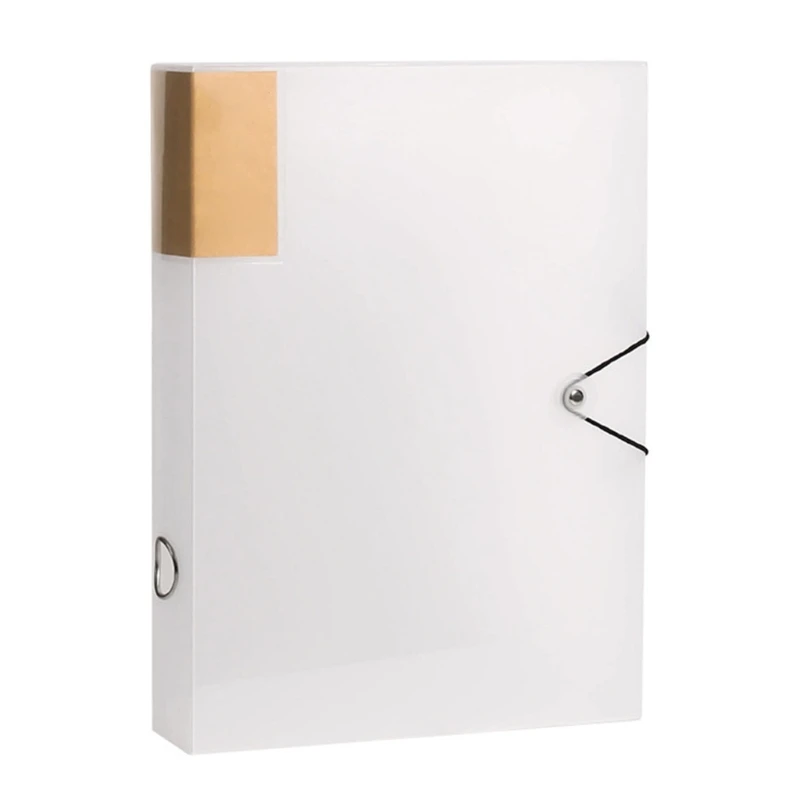 File Folder Organiser Plastic Storage File Box Archives Case Document Storage Box Elastic String Lock for School Office