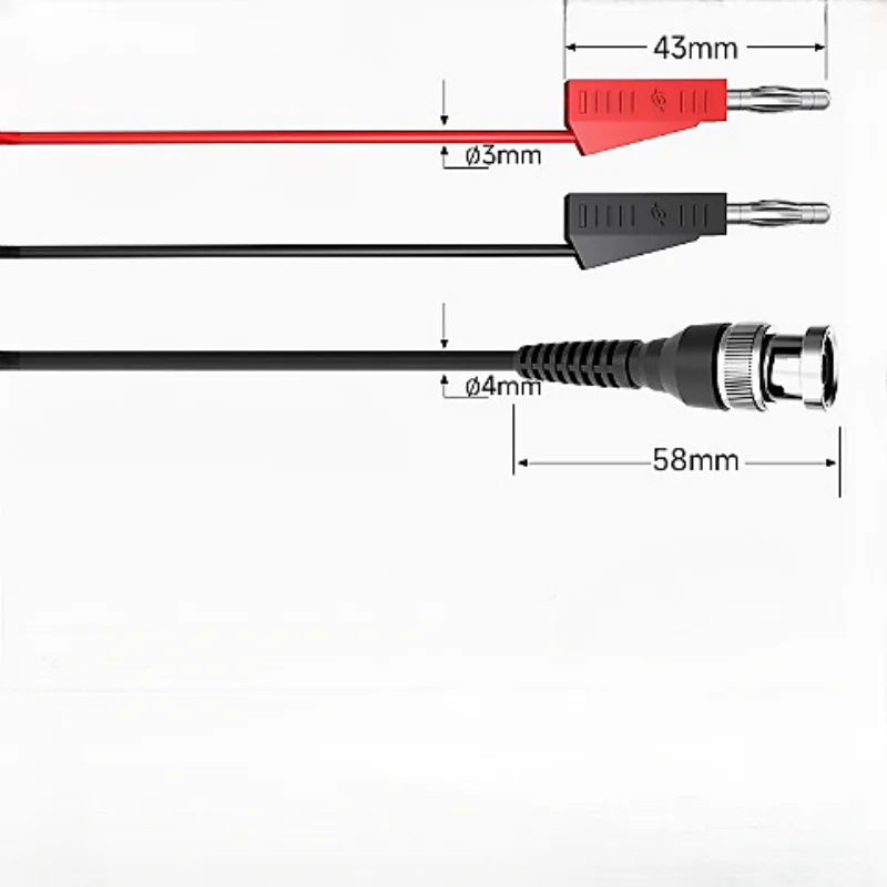 Q9 BNC Male to 4mm Banana Plug Test Lead Dual Stackable Plug BNC Oscilloscope Probe Cable 120cm