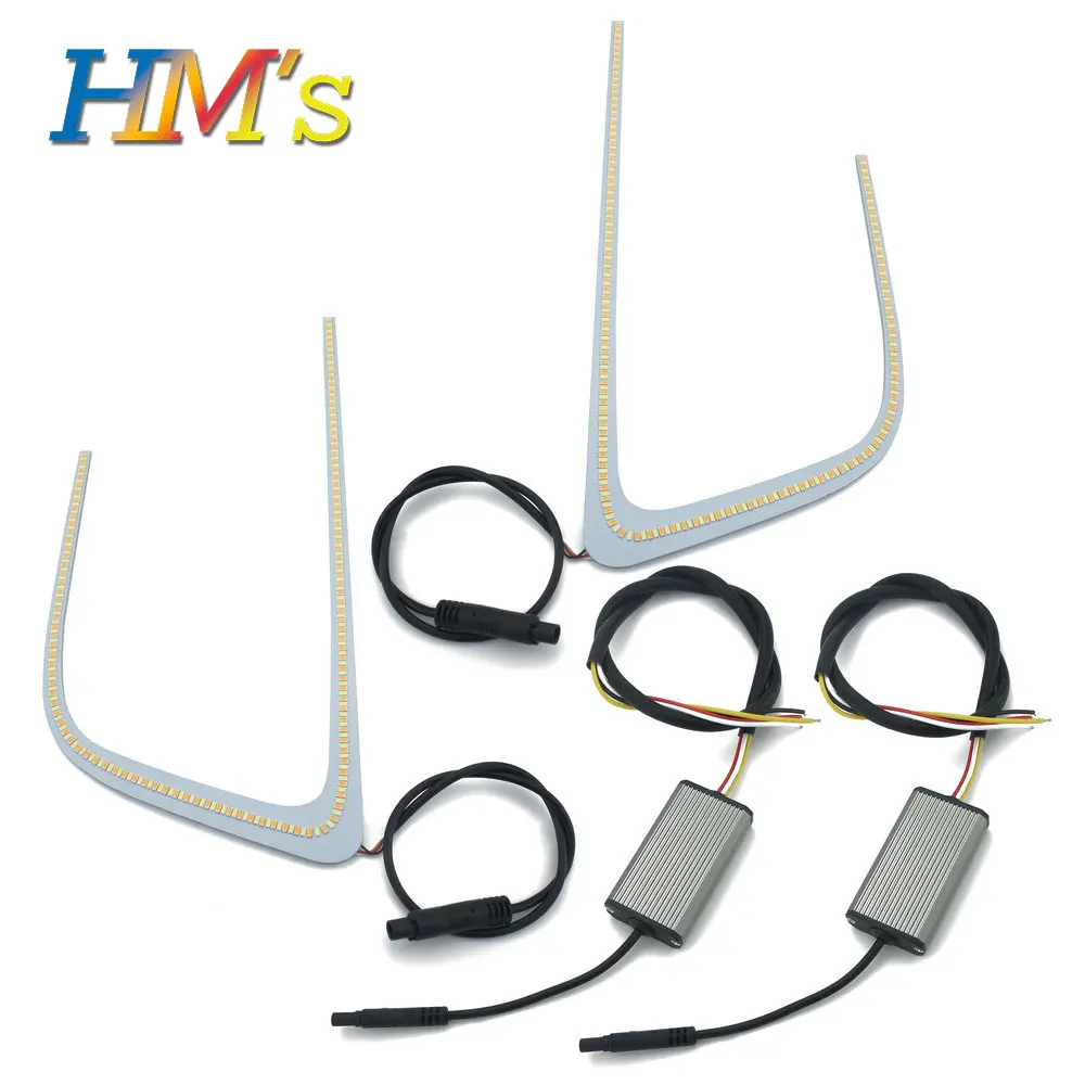 

Car White & Amber LED Car Headlight C-Ring Circuit Board Running / Turn Signal Lights For Subaru WRX STI 2015 2016 2017 2018