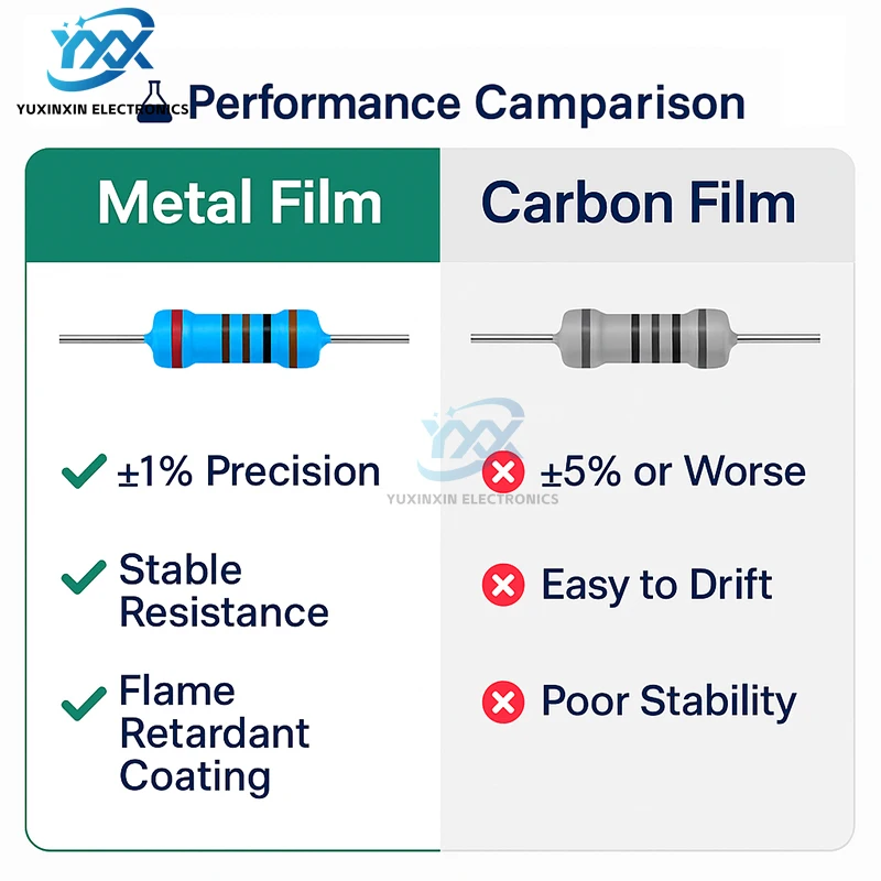 100PCS 1/4W 1% 금속 필름 저항기 색상 코드 유형 Arduino DIY 전자 수리 회로 구성 요소 용 0Ωto10MΩ 저항