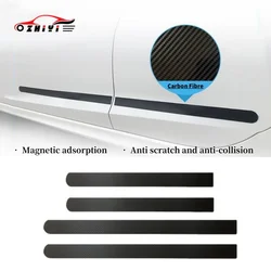 Carbon Fiber Car Door Protector Magnetic Adsorption Auto Body Side Edge Anti-scratch Decoration Protection Strip Car Stickers