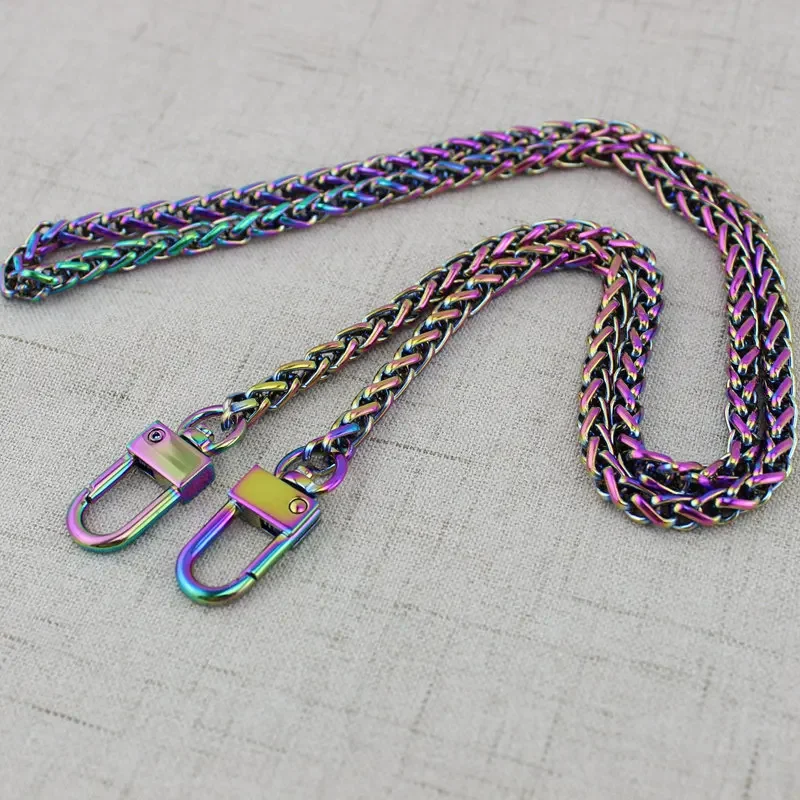 Rainbow 120cm 130cm Bag strap chain Wallet handle purse metal strap chain strap replaced bag Plating Cover Wholesale