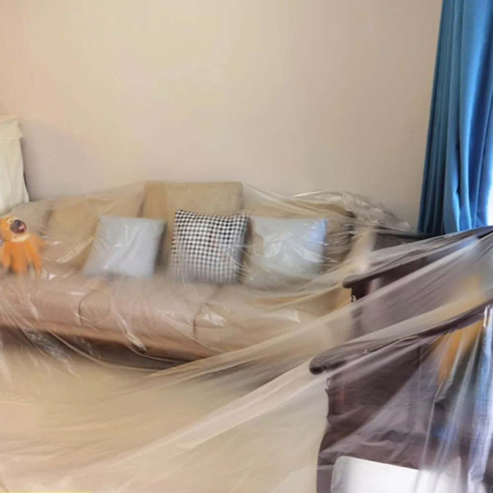 Plastic Waterproof Dust Cover Transparent Dustproof Masking Film Furniture Protection Disposable Protective Film