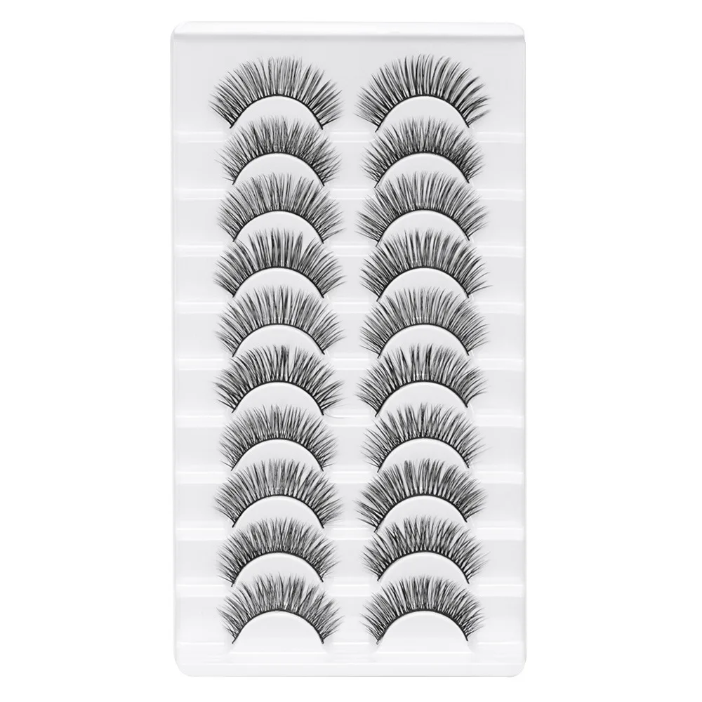 Faux cils entiers naturels longs et spectaculaires, faits à la main, sans cruauté, outils de maquillage pour les yeux, extensions de cils