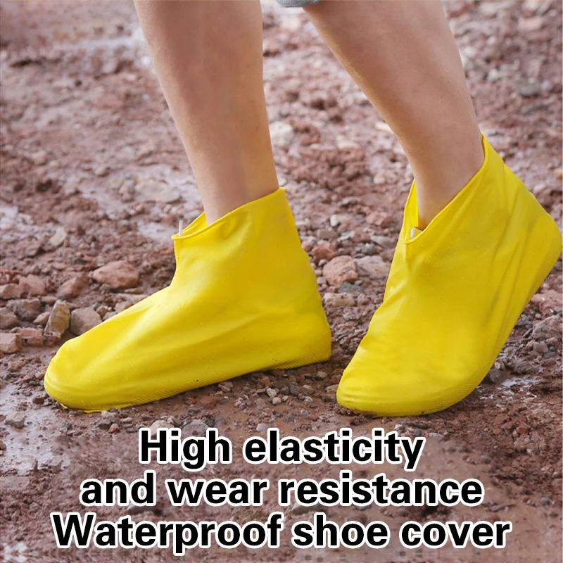 New Waterproof Shoe Cover Silicone Anti-Slip Rain Boots Unisex Sneakers Protector For Outdoor Rainy Day Reusable Rain Shoe Cover