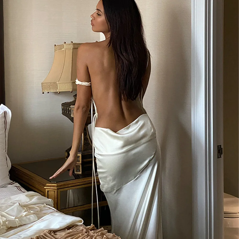 Satin Sexy Backless… - image