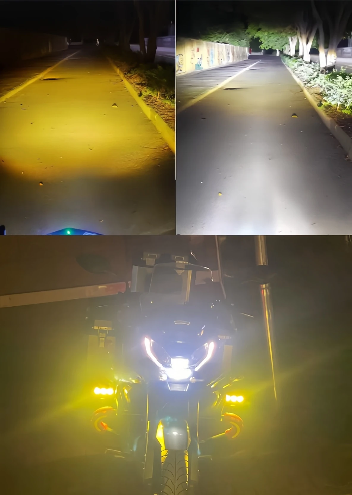 For Motorcycle Modified Super Bright Driving Light Three-lens LED Spotlights Fog Light