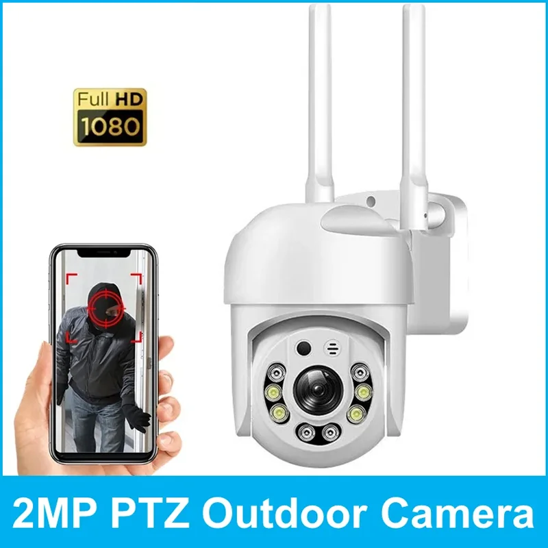 

1080P Camera Outdoor Security Camera CCTV Surveillance Full Color Night Vision Motion Detect Auto Tracking