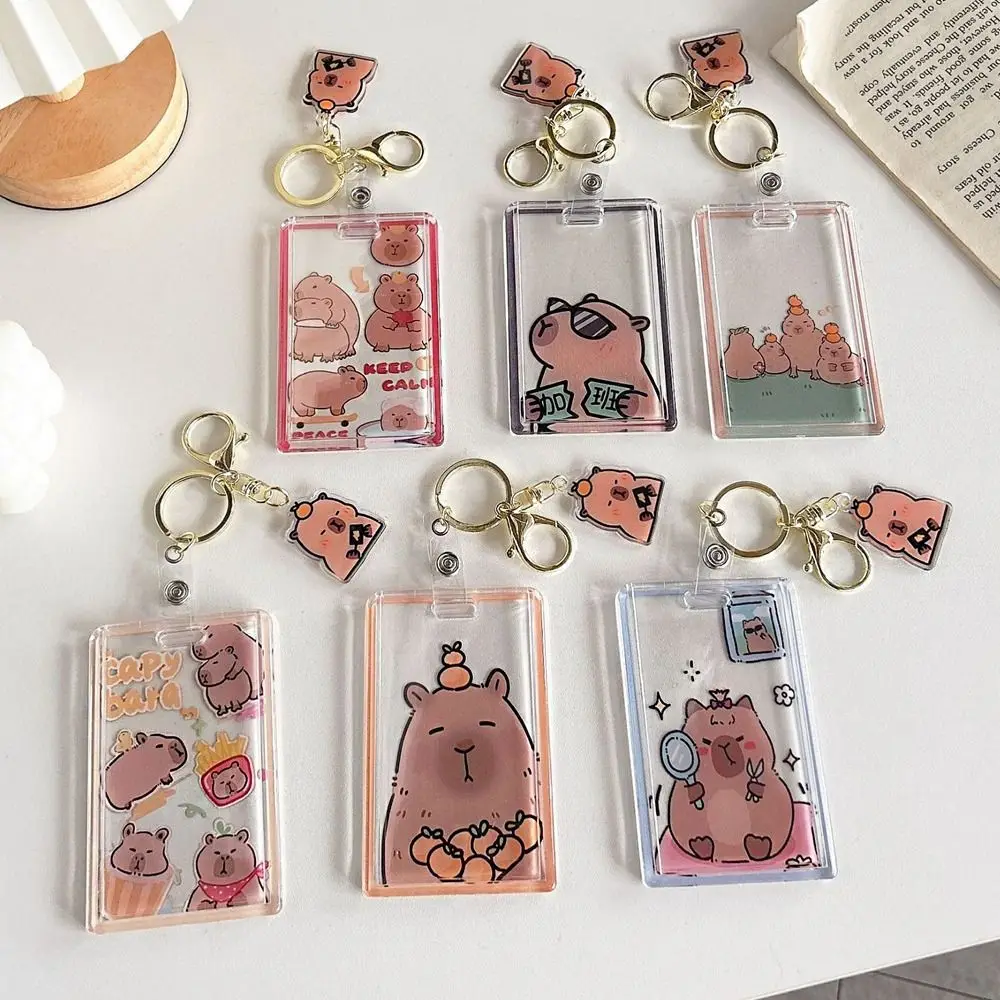 Capybara-Étui de protection en PVC, porte-cartes, porte-cartes de bus, porte-clés, couverture de carte Joid, Kawaii, mode scolaire