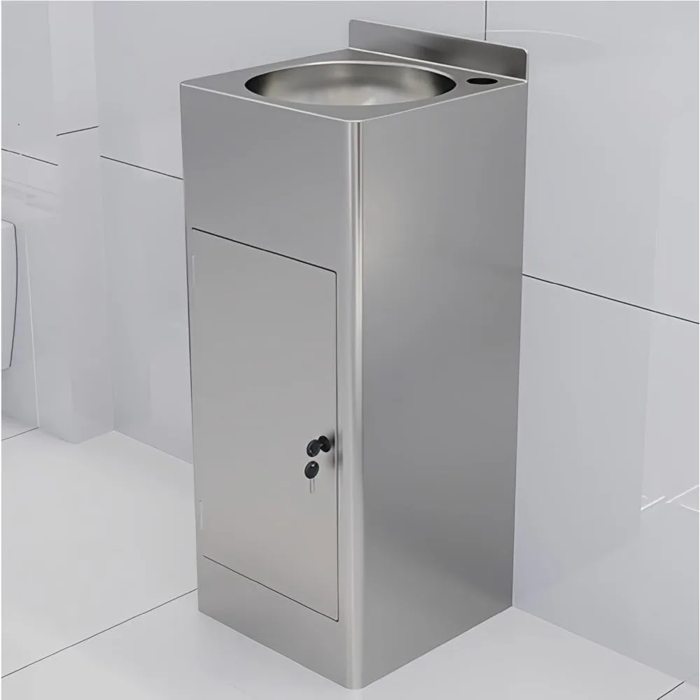 

Stainless Steel Pedestal Sink for Outdoor and Indoor Use, Suitable for Bathrooms, Balconies, and Outdoor Washing Areas