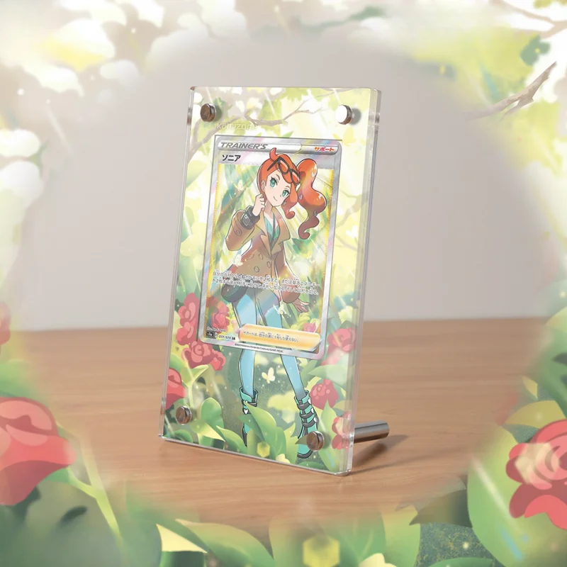 

Pokemon PTCG Cards Brick Sonia Anime Game Protective Case Self Made Acrylic Extended Picture ACG Toys Gift Does No Include Card