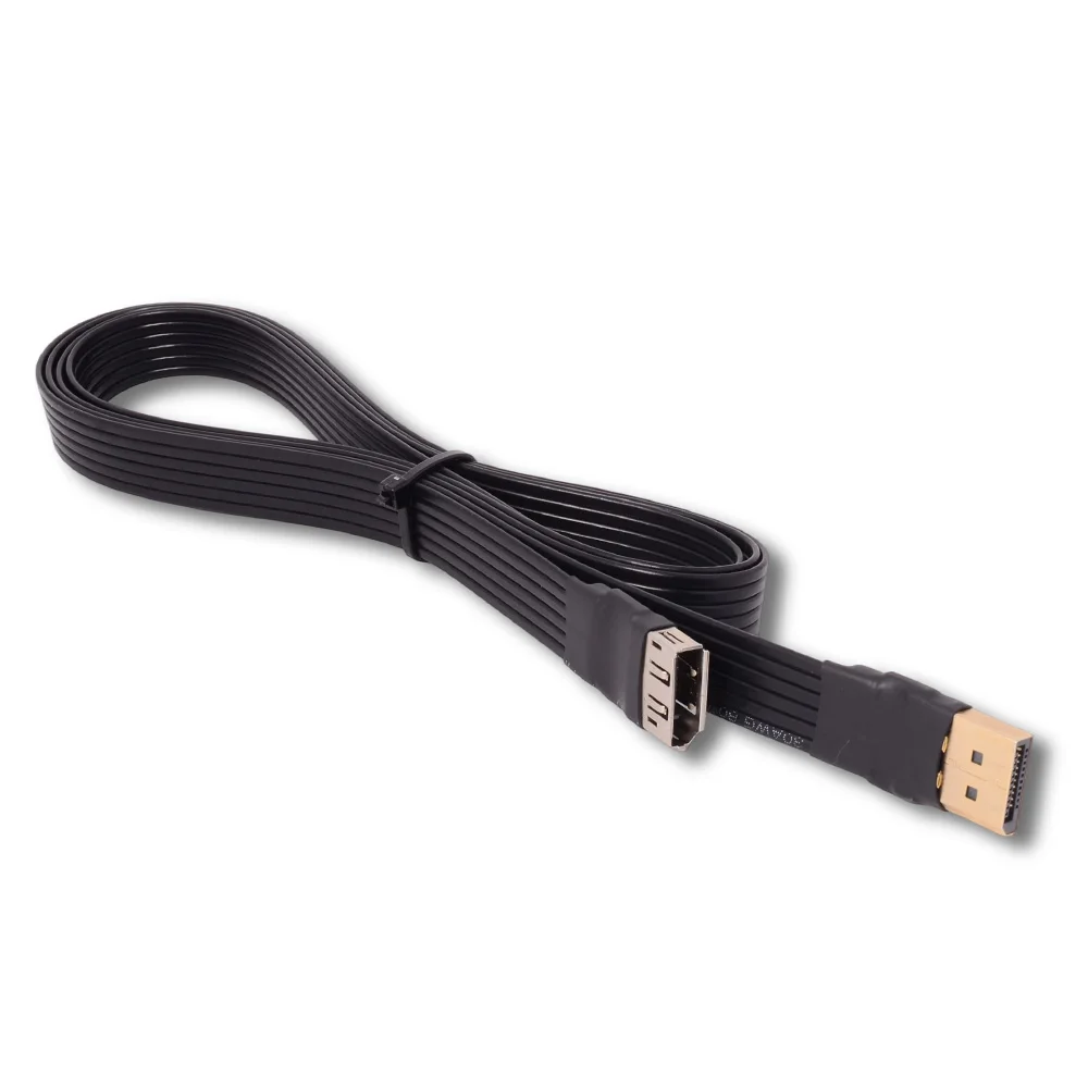 3cm-3m Shielded DisplayPort DP2.1 1.4/1.2 Flat Cable Elbow DisplayPort Adapter GPU Video PC Laptop TV Displayport Ribbon Riser