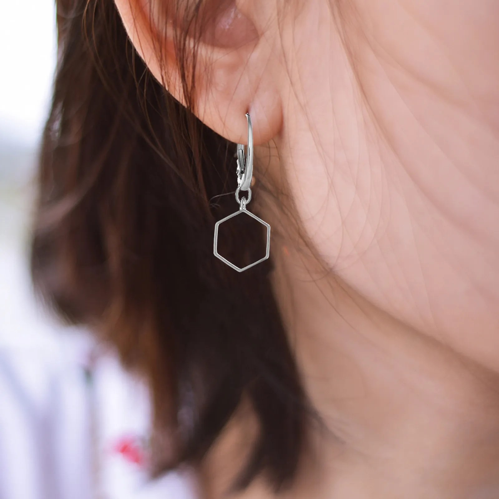 

50Pcs Hexagonal Charms for Jewelry Making Copper Earring Pendants DIY Crafting Findings Decorative Hanging Accessories