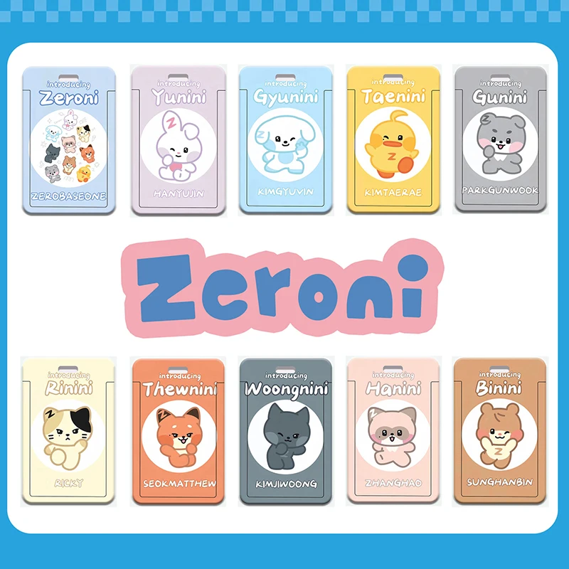 KPOP ZEROBASEONE ZERONI Cute Cartoon Card Holder Leather Pendant Ricky Matthew Hanbin Taerae Photo ID Bus Cards Protective Cover