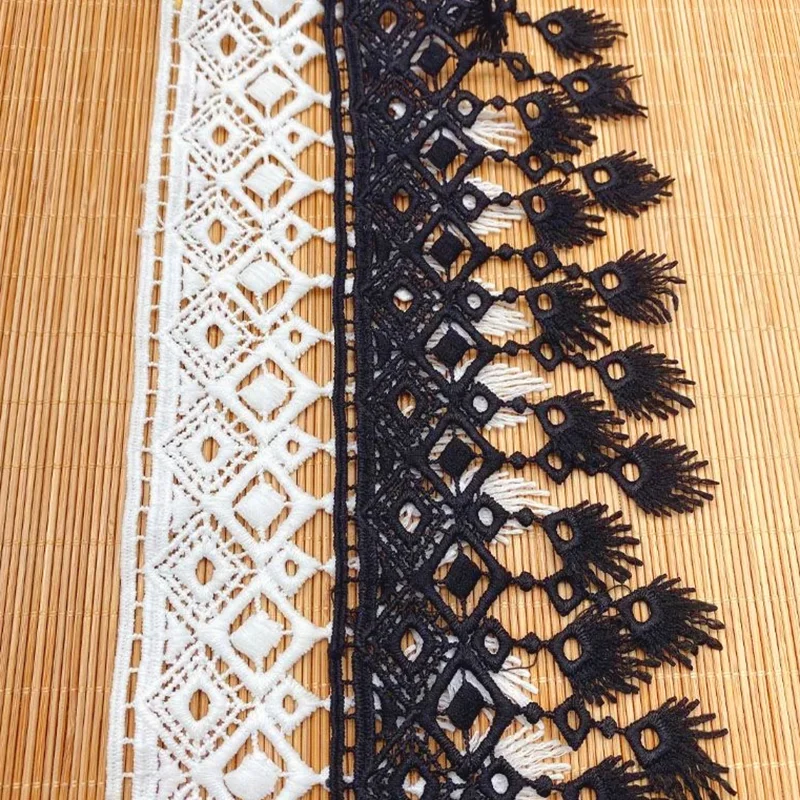 2 Yard Embroidery Tassels Lace DIY Polyester Sewing Garment Curtain Home Furnishing Wedding Skirt Clothes Accessories