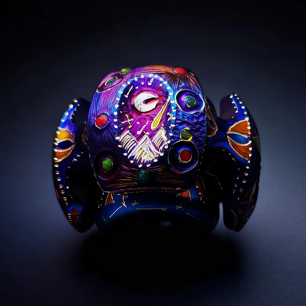 LAUTIE EDC Noiz-C titane Fidget Spinner Noiz série lumineux à la main sculpture Fidget jouets pour adultes Anti-stress jouets