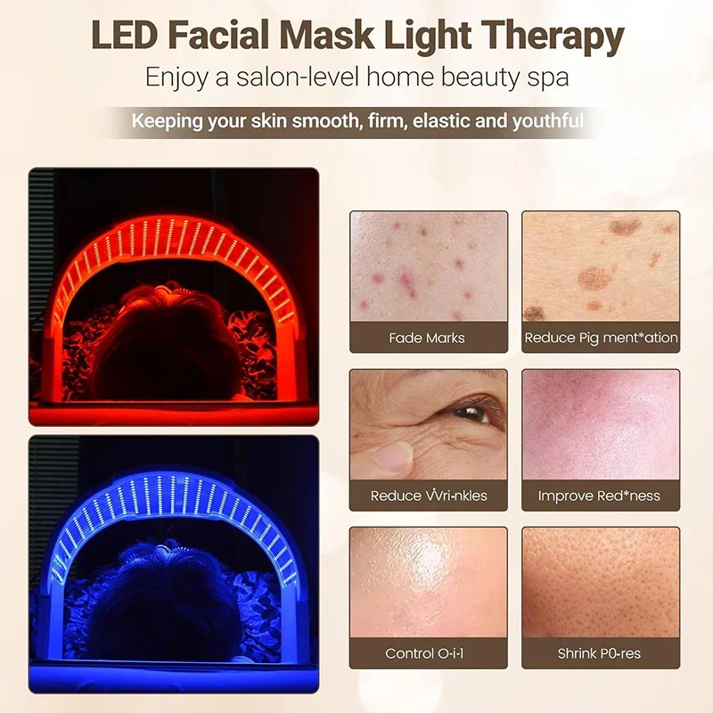 PDT masque Facial cosmétique 7 couleurs Photon soins de la peau du visage Photon rajeunissement Instrument de beauté 240 perles de lampe raffermissant SkinBeauty