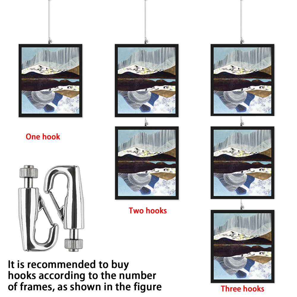 Picture 5: Adjustable Self-Locking Spring J-Shaped Hook Automatic Locking Image Hanging Hook Pipeline Suspension Code Hardware Accessories