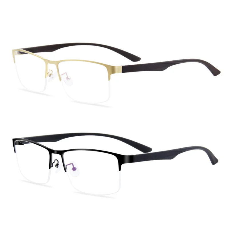 

2-Pack Large Oversized Reading Glasses for Men Frame Anti Blue Light Big Metal Half Wide Readers Semi Rimless Eyeglasses