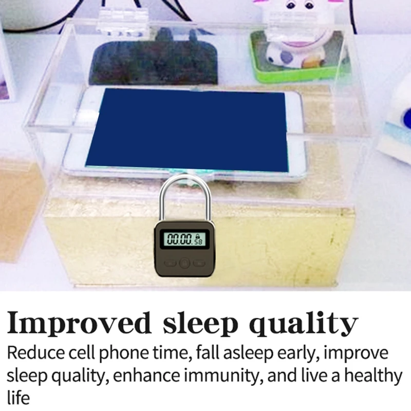 

Smart Time Lock LCD Display Electronic Timer Switch USB Rechargeable Timer Padlock Travel Electronic Timer-Qing-A42I