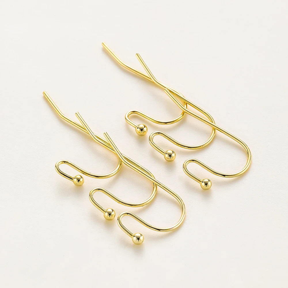 20Pcs/Lot 14K/18K Gold Plated Brass Earring Findings Earrings Clasps Hooks Fittings for DIY Jewelry Making Accessories Supplies