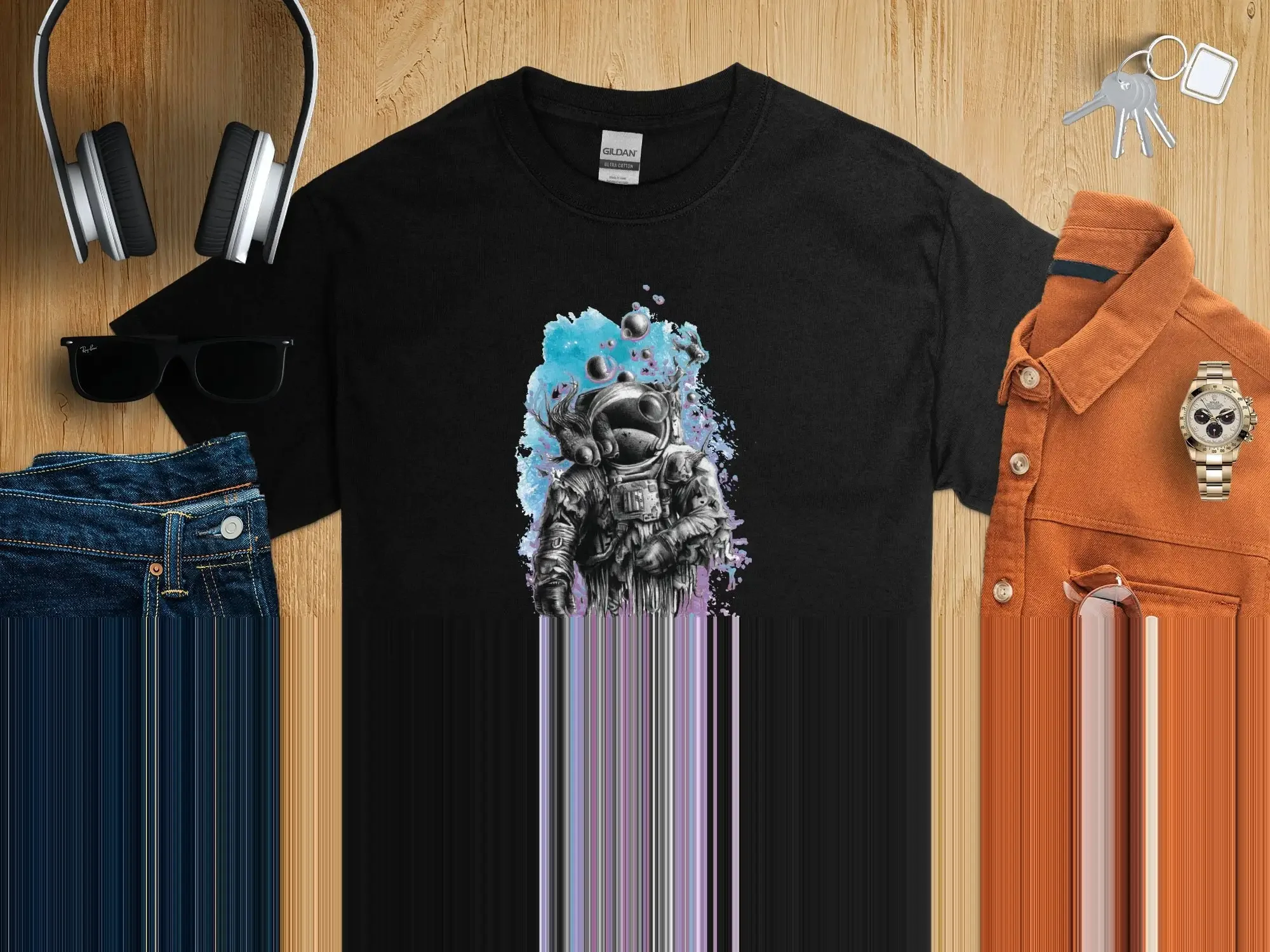 

Футболка с акварелью «Астронавт», космическая тема, художественная одежда CosmonauT Galaxy Exploration, уникальная идея