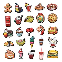 New Arrivals Cute Food Shoe Charms for Crocs Accessories Sandals Shoe Decorations Pins Women Party Gifts