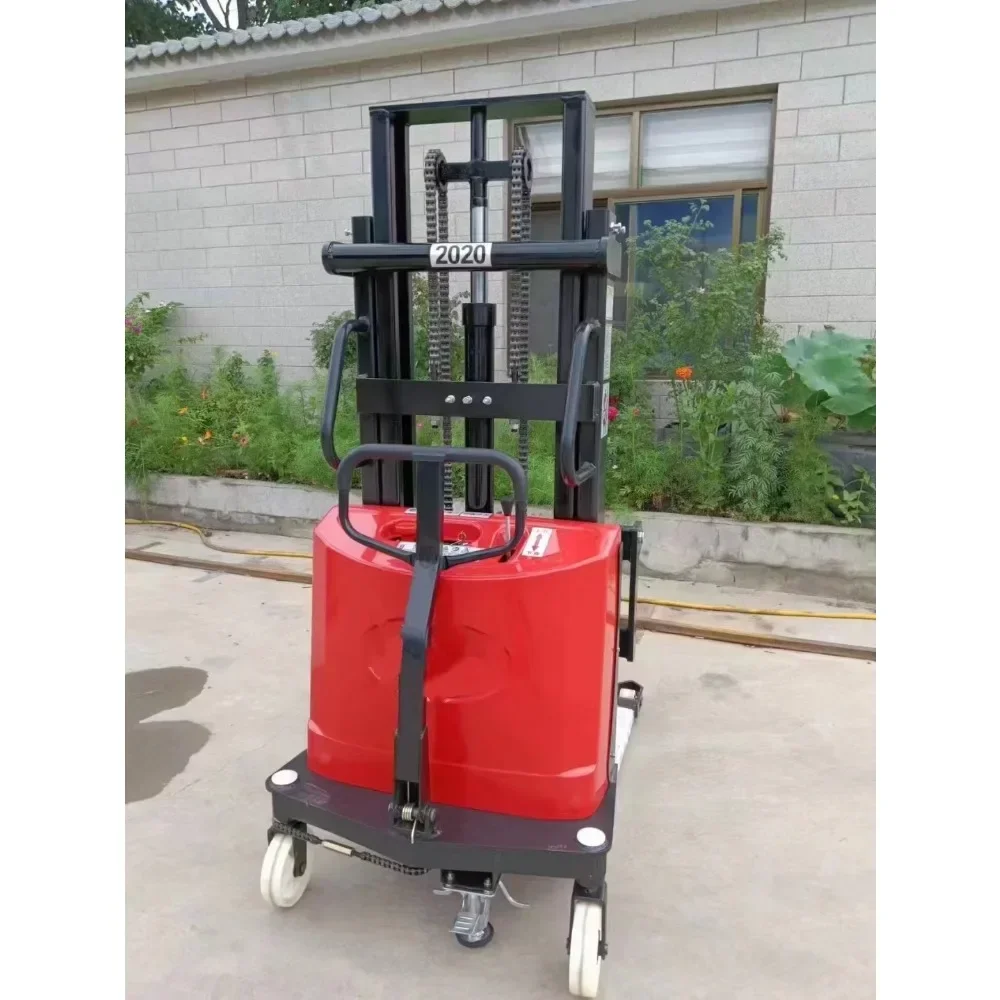 Electric forklift stacker battery lift
