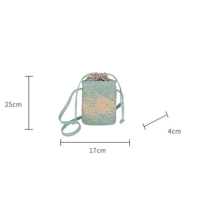 Umhängetasche aus Baststroh mit Farbverlauf, Designer-Sommer-Strand-Reise-Schultertasche, grasgewebter Boho-Shopper-Markkorb – Detail 1