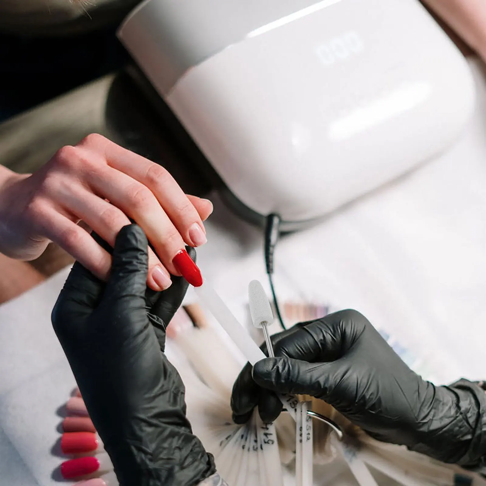 10-teiliges Nagelbohrer-Set aus Silikonkautschuk für Maniküre, Polieren, Formen, Nagelhautentfernung, Heimsalon, Verwendung von Nagelbohrern mit flacher Oberseite