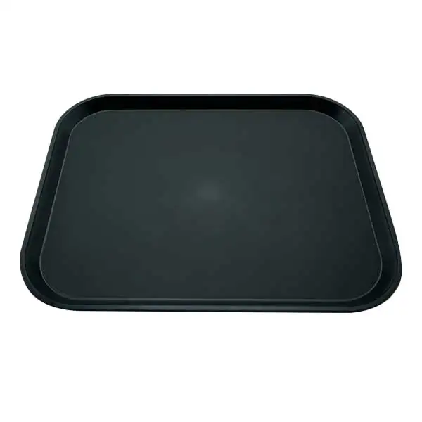 Living non-slip rectangular tray opposite black square serving tray