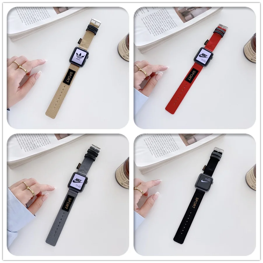 Sports Nylon Strap for Apple Watch Series 7/se/6/5/4/3/2/1 (41mm 45mm 44mm 40mm 42mm 38mm)