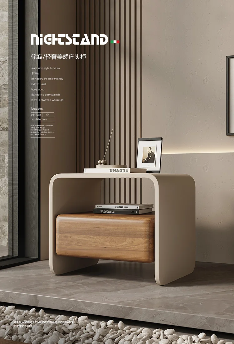 Nordic Luxury Night Table Aesthetic Trendy Storage Design Nightstand Unique Glamour Mesas Noches Dormitorio Bedroom Furniture