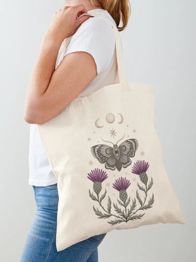

Thistle and moth Tote Bag Handbags women Cloth bags Big bag Canvas bag