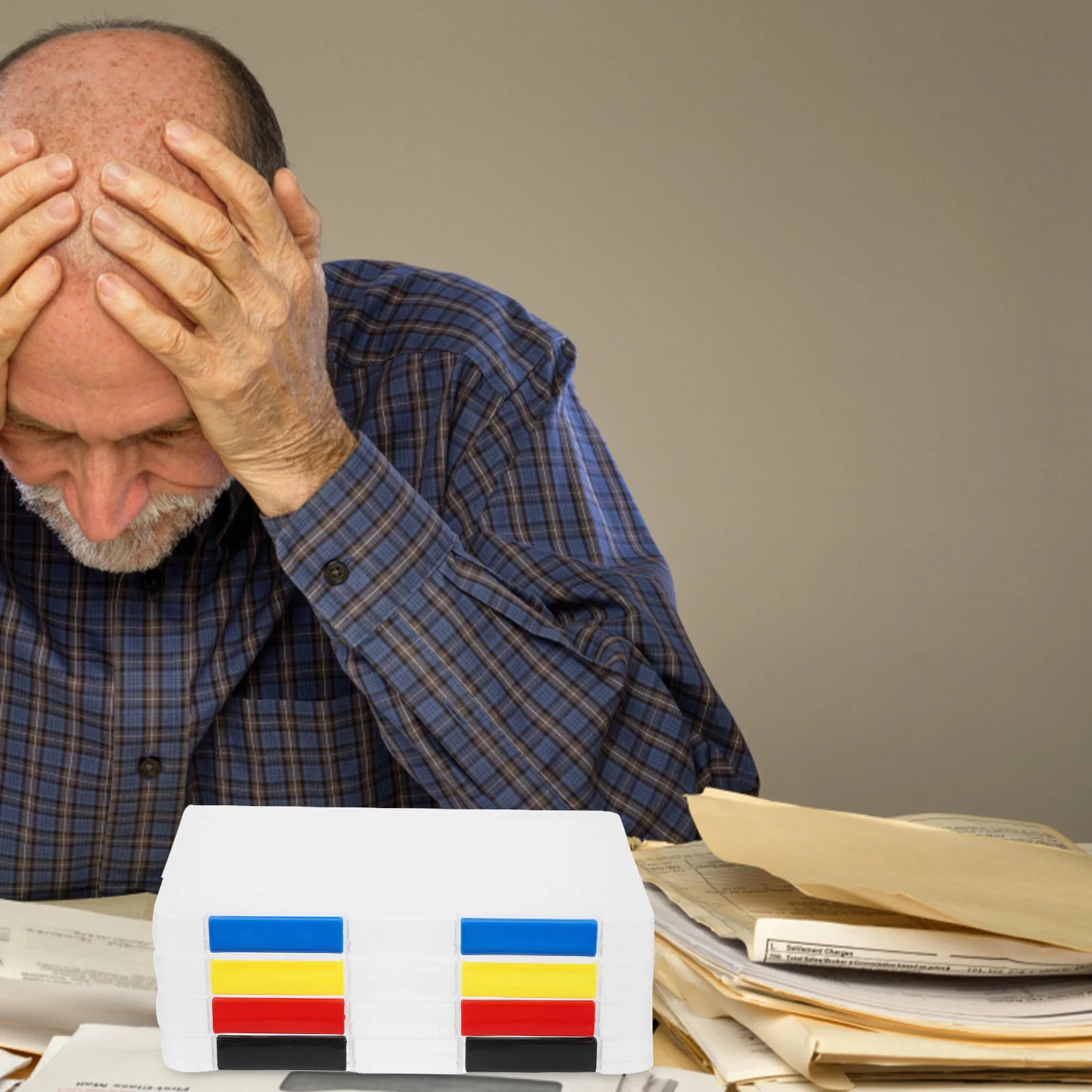 

4Pcs Wear-Resistant File Storage Box Transparent Stackable Document Holder for Office Files Contracts Recipes Organizing System