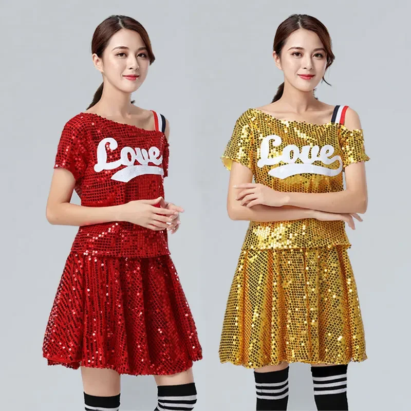 Costumes de danse Jazz Kpop pour femmes, vêtements Hip Hop Disco paillettes scintillantes, costume de danse de rue Jazz, tenues de spectacle sur scène pour femmes