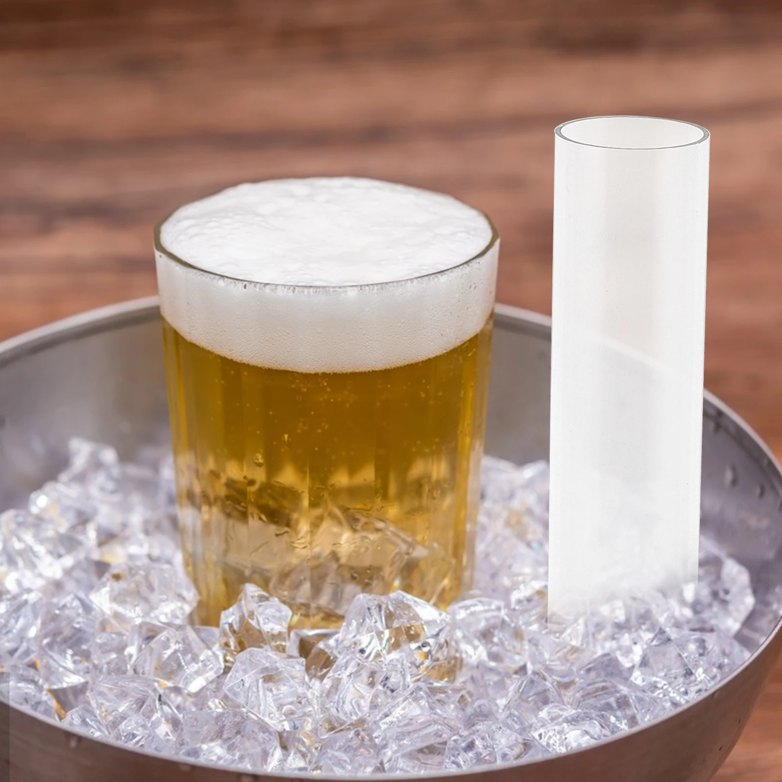 

Reusable Plastic Column Tube Cooling Rod For Drinks Beer Wine Whiskey Cocktail Juice Beverage Long Lasting Large Capacity