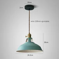 Retro Industrial Pendant Light Colorful Vintage Hanging Ceiling Lamp for Restaurant Kitchen Home Decorative Lampshade