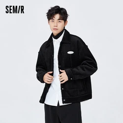 Semir Jacket Men 2023 Winter New Jacket Loose Velvet Corduroy Texture Casual Workwear Top