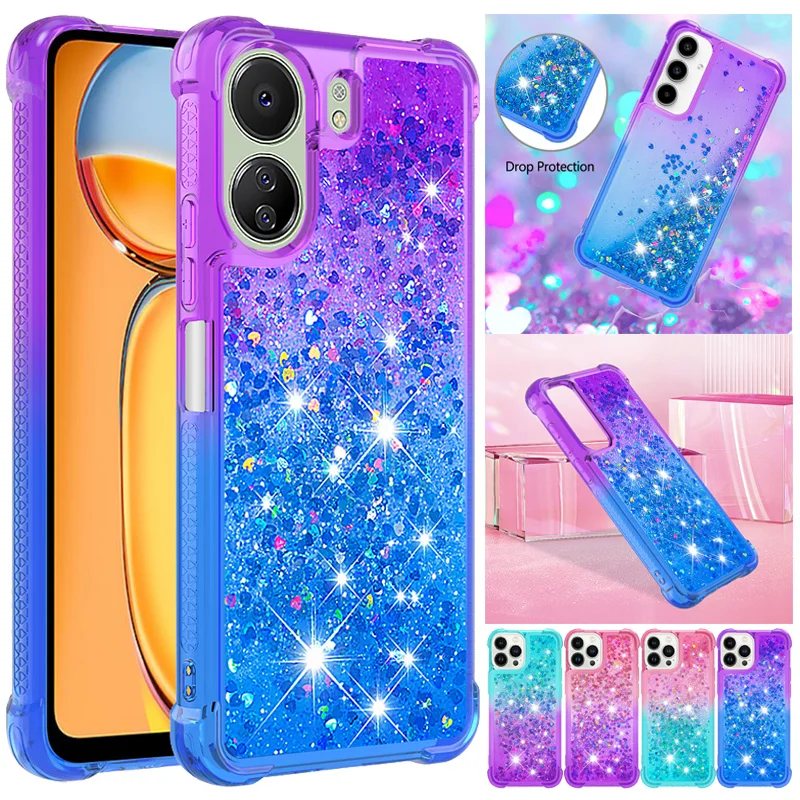 

Модный чехол с градиентом и песком для Xiaomi Redmi Note 13 4G 13C Note13 Pro + 13Pro Plus Redmi13C 5G Capa, мягкие защитные чехлы