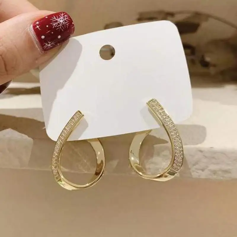 

Корейские модные геометрические серьги из серебра 925 пробы с иглами для женщин, металлические серьги, ювелирные изделия 2025 года, новые трендовые женские серьги