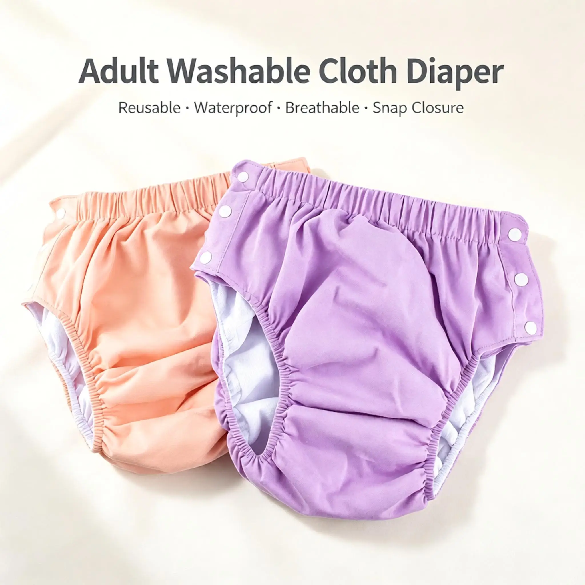 Adult Reusable Washable Cotton Cloth Diaper Cover Leakproof Incontinence Underwear Adjustable for Bedridden Disabled Elderly