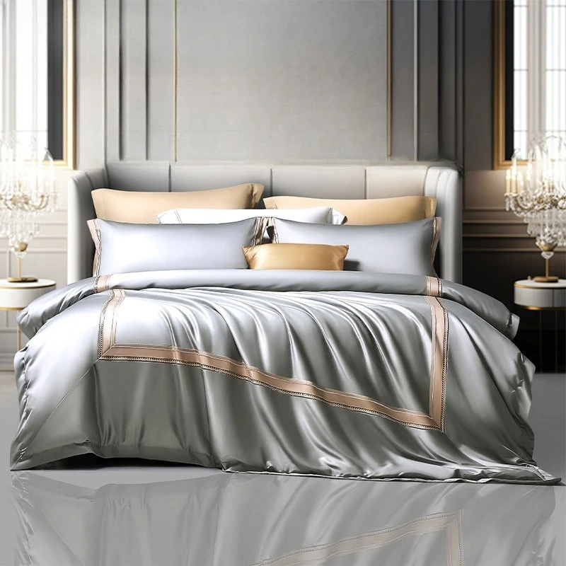 Cotton four-piece set, bed sheet quilt cover, light luxury simple bedding