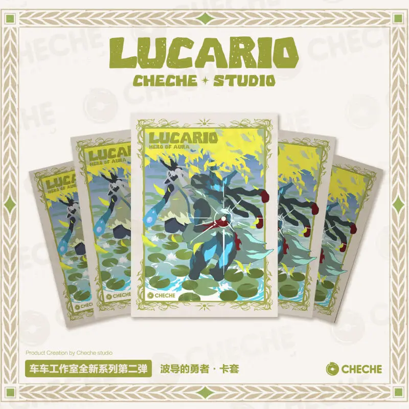 

Набор из 64 защитных чехлов для карт PTCG с персонажем Лукарио, аниме-коллекция, 66*92 мм, подарок, игрушка