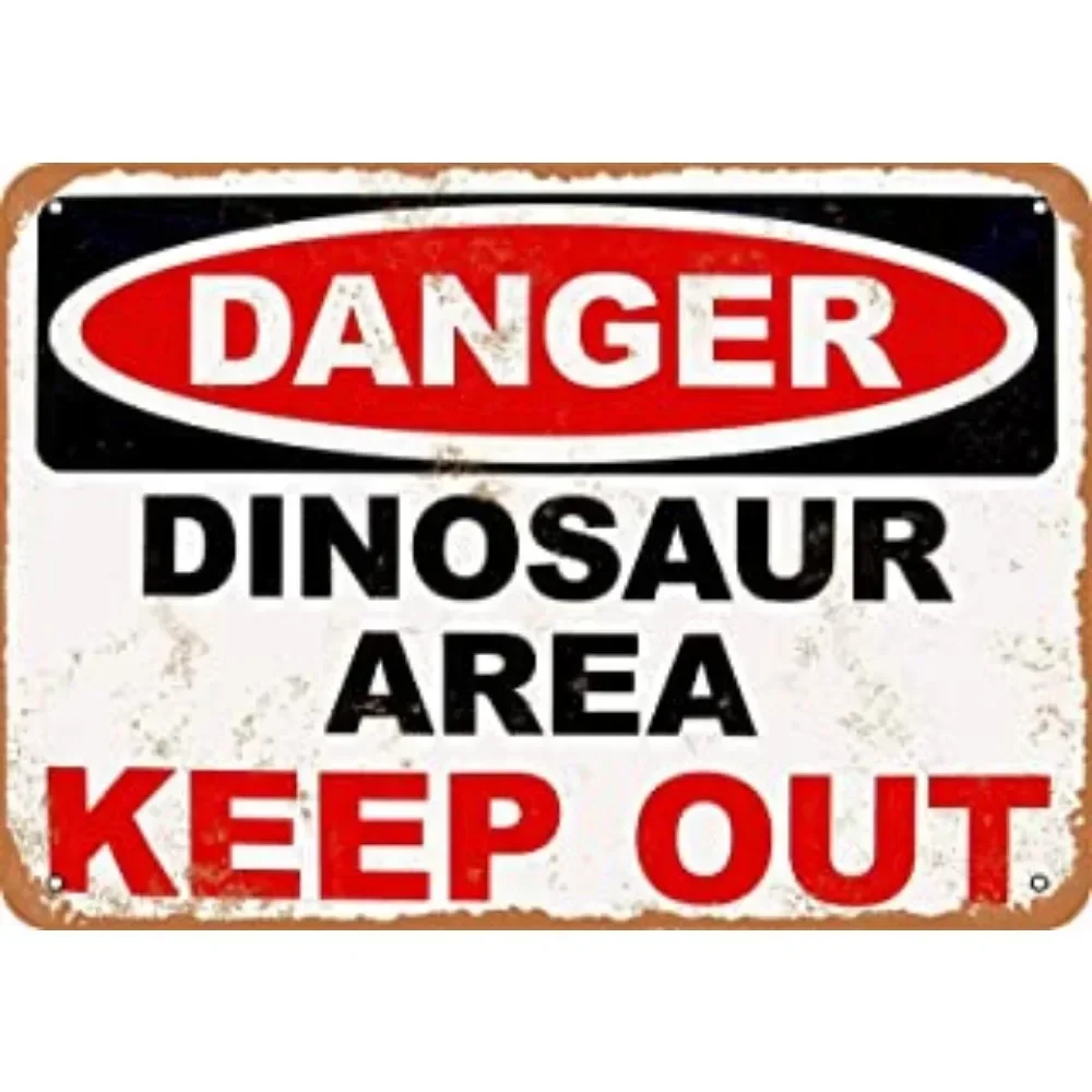 Danger Dinosaur Area Jurassic Keep Out Park Rex Vintage Metal Tin Sign Retro Tin Plate Sign Wall Art Decor 20*30cm