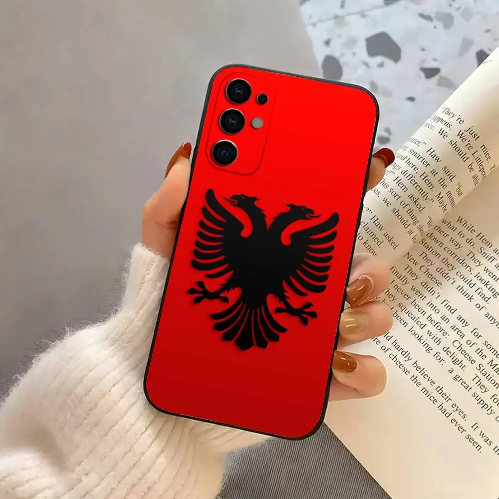 حافظة هاتف A-Albania A-Albanians F-Flag-AAF لهاتف سامسونج S25,S24,S21,S22,S23,S30,Ultra,S20,Plus,Fe,غطاء أسود من السيليكون الناعم