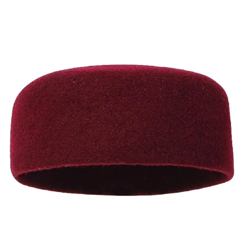 39BD Breathable Wool Hat Unique Cultural Charm Hat Simple Color Wool Hat Suitable for Religious Ceremonies