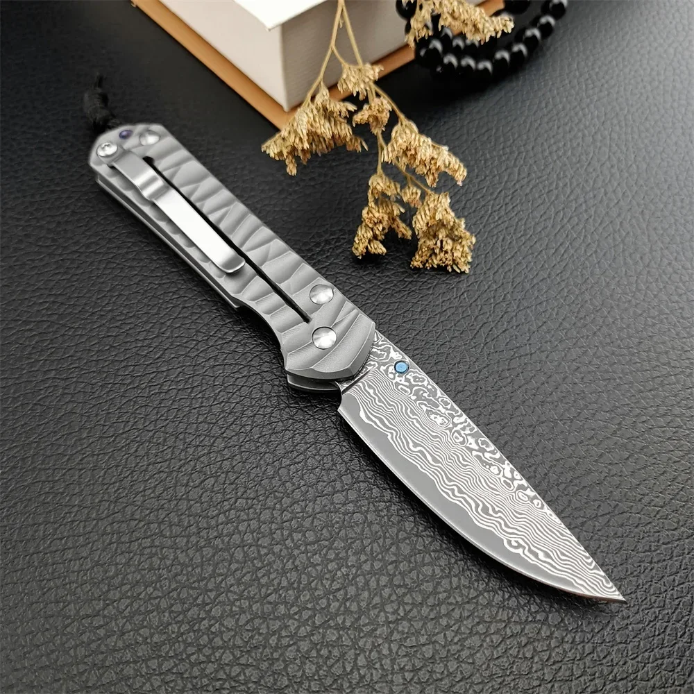 

Chris Reeve Folding Pocket Knife D2/440C Blade Titanium Alloy/420 steel Handle Hunting Tactical Knives Safety Utility EDC Tool