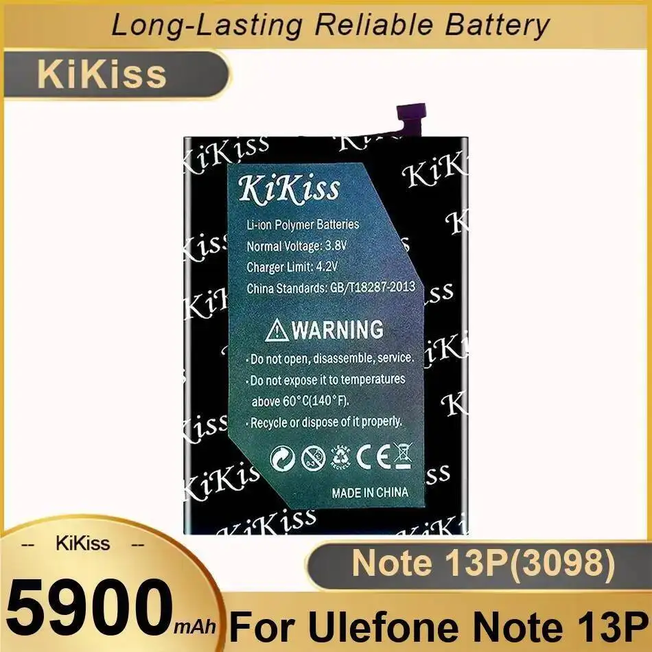

Для Ulefone Note 13P 3098 надежный источник питания 5900 мАч аккумулятор мобильного телефона экологически чистый