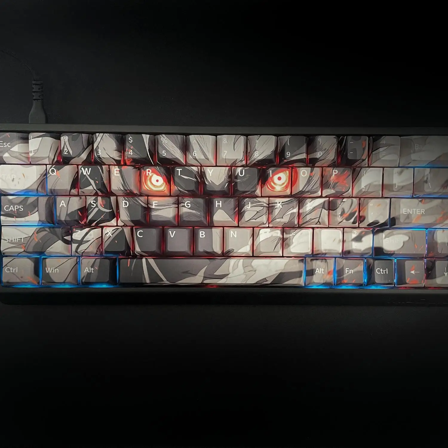 

Колпачки для клавиш Demon Slayer, персонализированные анимационные колпачки для клавиш «сделай сам», PBT, пятисторонняя горячая сублимация, вишневый завод, высокомеханические колпачки для клавиш